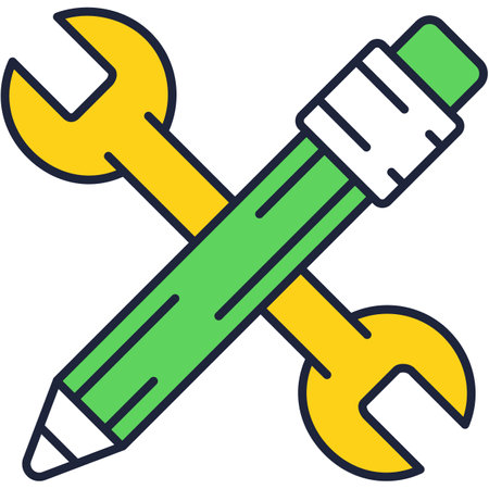 Pencil and wrench icon vector symbol illustrationのイラスト素材