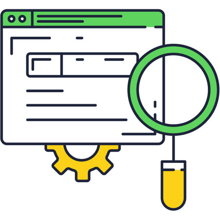 Search optimization icon flat vector web techのイラスト素材
