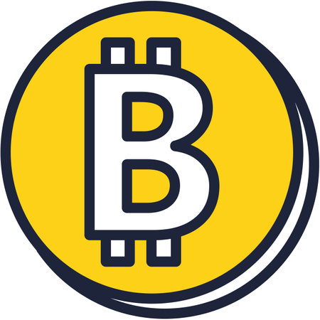 Bitcoin icon blockchain vector logo coin symbolのイラスト素材