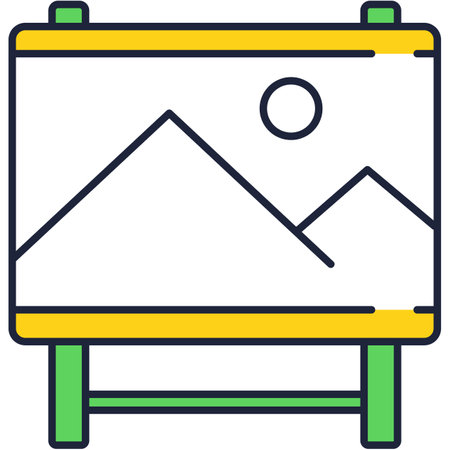 Canvas easel icon art gallery brand design vectorのイラスト素材
