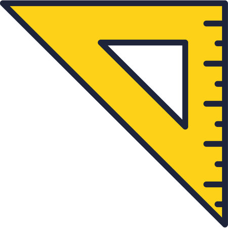 Triangle ruler icon vector measure tool on whiteのイラスト素材