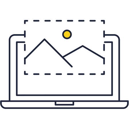 Digital graphic design icon on vector laptopのイラスト素材