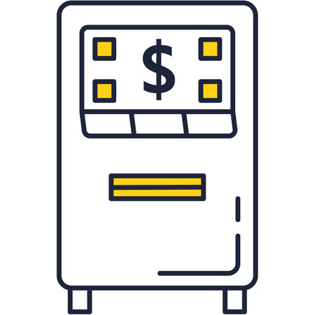 ATM icon flat vector for money withdraw serviceのイラスト素材