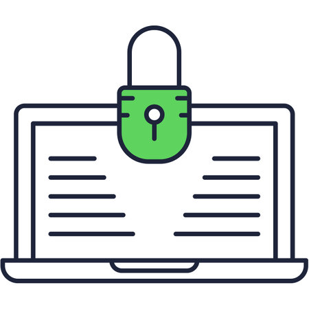Safe user interface icon vector laptop on whiteのイラスト素材