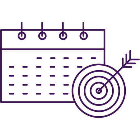 Calendar icon and vector target with arrowのイラスト素材