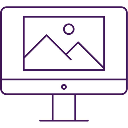 Photo on pc display icon vector illustrationのイラスト素材
