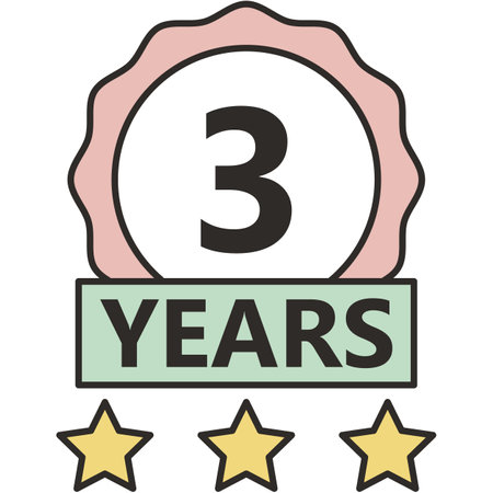 Insurance warranty 3 years icon flat vector sealのイラスト素材
