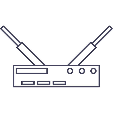Wifi router icon flat vector wireless modemのイラスト素材