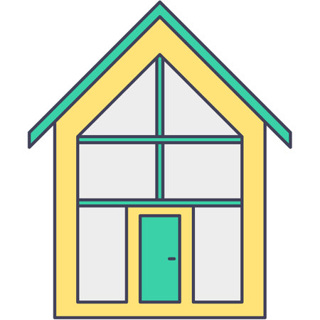 Smart home icon house building outline vectorのイラスト素材