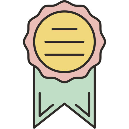 Award medal with ribbon icon win reward vectorのイラスト素材