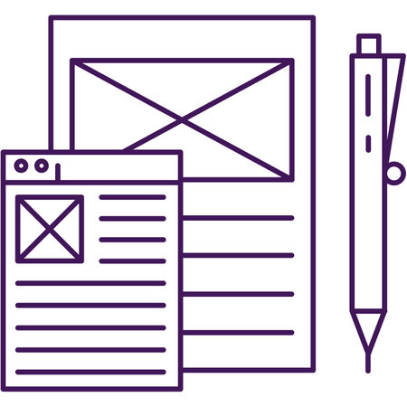 Vector paper document and pen icon pictogramのイラスト素材