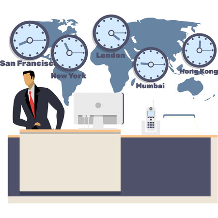 Business man work vector icon international officeのイラスト素材