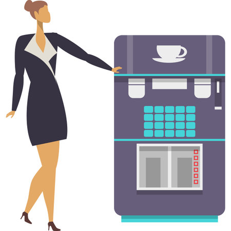 Workspace icon flat vector woman office workerのイラスト素材
