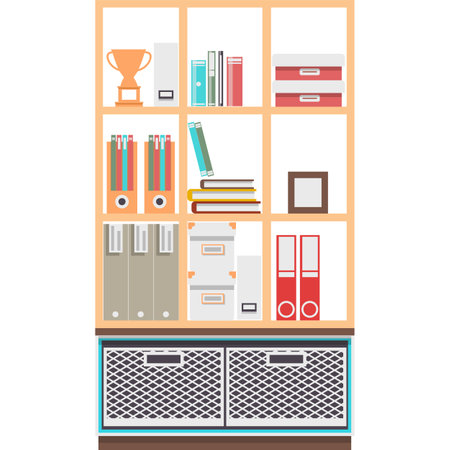 Archive cabinet file storage vector furniture iconのイラスト素材