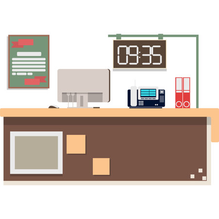 Executive manager work space vector flat iconのイラスト素材