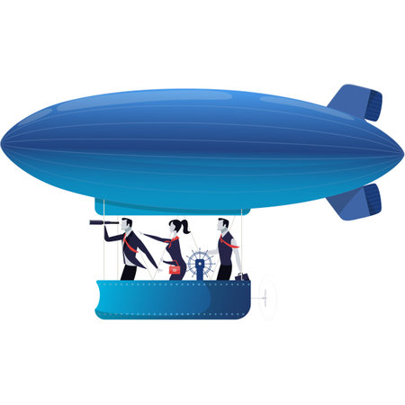 Businesspeople on air balloon vector hunting iconのイラスト素材