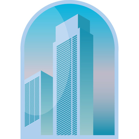Skyscraper building vector business city flat iconのイラスト素材