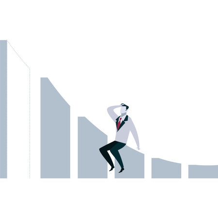 Businessman on money economy graph vector iconのイラスト素材