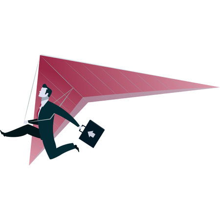 Business icon flat vector business man flyingのイラスト素材