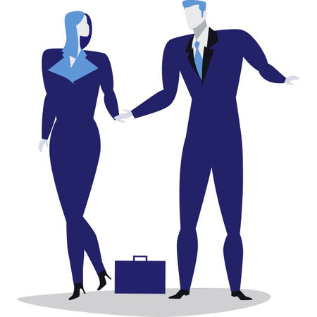 Business man and business woman handshake vectorのイラスト素材