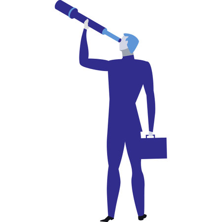 Business man vector businessman look in binocularのイラスト素材