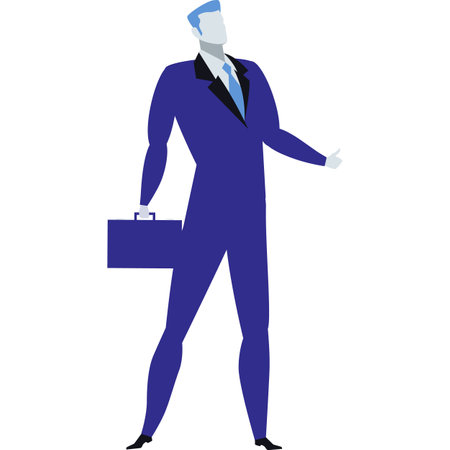 Business man leader looking forward vector iconのイラスト素材