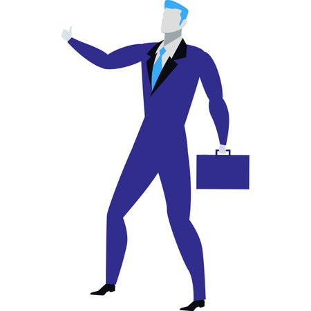 Business man gesturing thumb up vector iconのイラスト素材