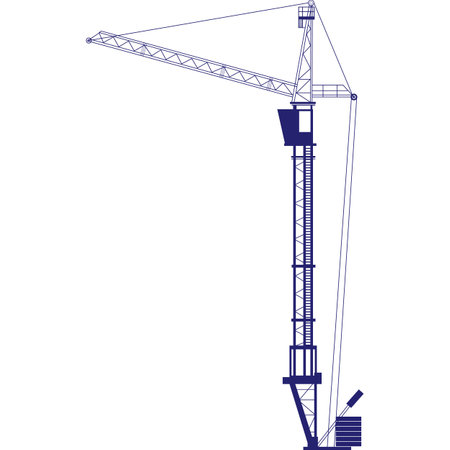 Construction crane icon flat vectorのイラスト素材