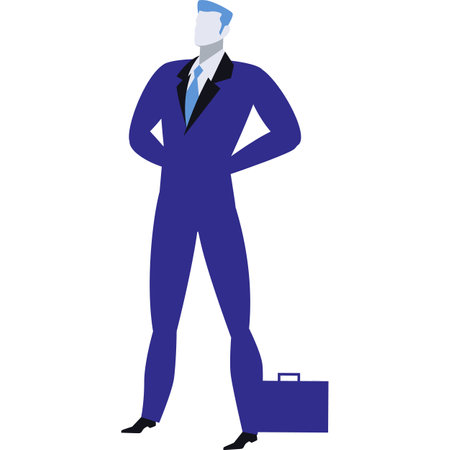 Confident business man vector office worker iconのイラスト素材