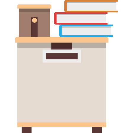 Chest of drawers office book stack vector iconのイラスト素材