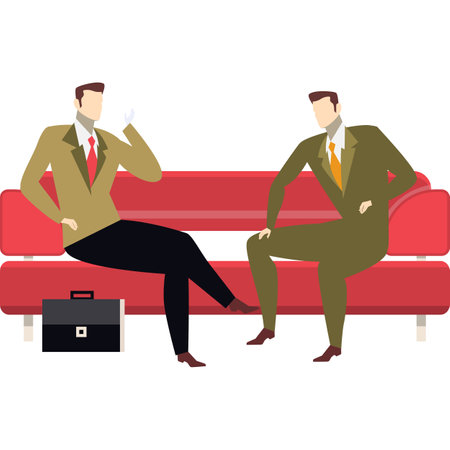Business man having conversation vector flat iconのイラスト素材