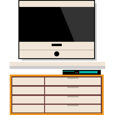 Home office interior vector room furniture iconのイラスト素材