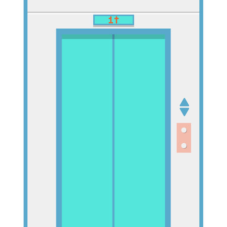 Elevator lift closed door vector interior iconのイラスト素材
