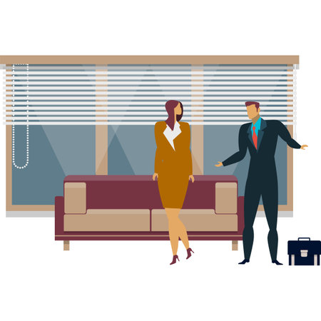Business office people vector discussion flat iconのイラスト素材