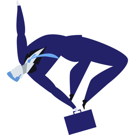 Business man in suit falling vector iconのイラスト素材
