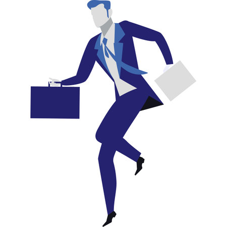 Busy businessman run vector icon on whiteのイラスト素材