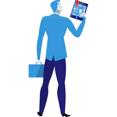 Person choose direction in digital app vector iconのイラスト素材