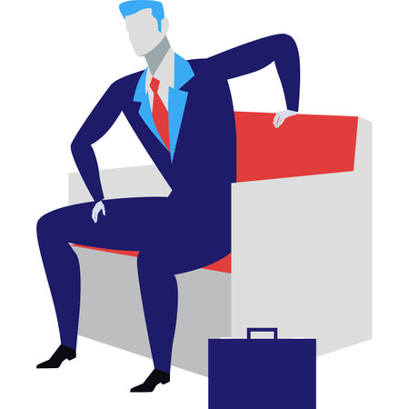 Businessman in armchair vector icon on whiteのイラスト素材