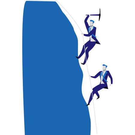 Business success icon vector man climb mountainのイラスト素材