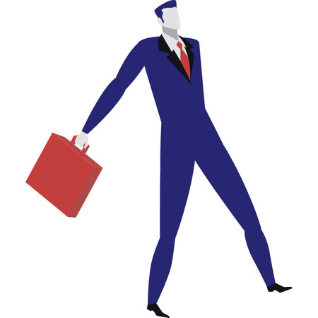 Businessman icon man with briefcase flat vectorのイラスト素材