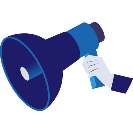 Business hand bullhorn icon vector on whiteのイラスト素材