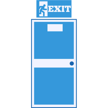 Emergency fire exit sign icon vector door symbolのイラスト素材