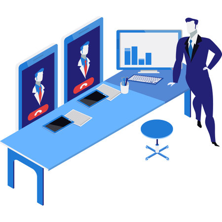 Online business event icon virtual webinar vectorのイラスト素材