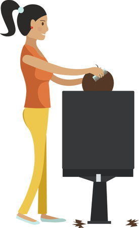 Client at beauty salon vector icon isolated on whiteのイラスト素材