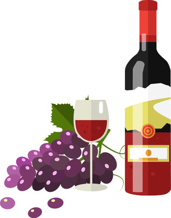 Red wine beverage vector icon isolated on whiteのイラスト素材