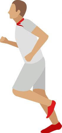 Man character jogging vector icon isolated on whiteのイラスト素材