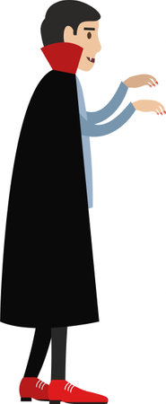 Man wearing creepy vampire Halloween costume vector icon isolated on whiteのイラスト素材