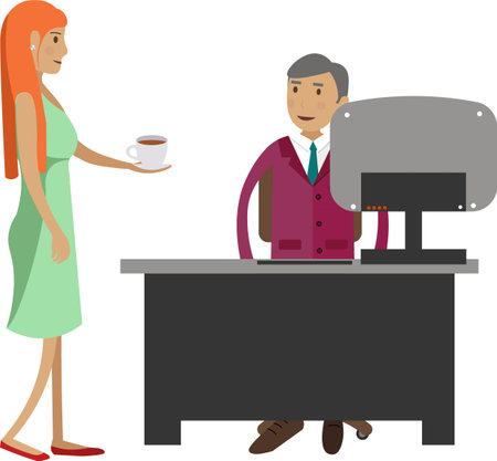 Boss and secretary vector icon isolated on whiteのイラスト素材
