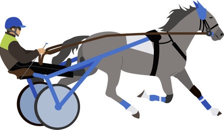 Man riding horse-drawn carriage vector icon isolated on whiteのイラスト素材
