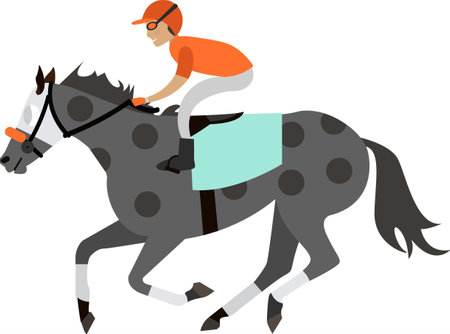 Sportive horse race vector icon isolated on whiteのイラスト素材